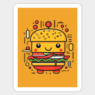 cute burger cartoon Sticker